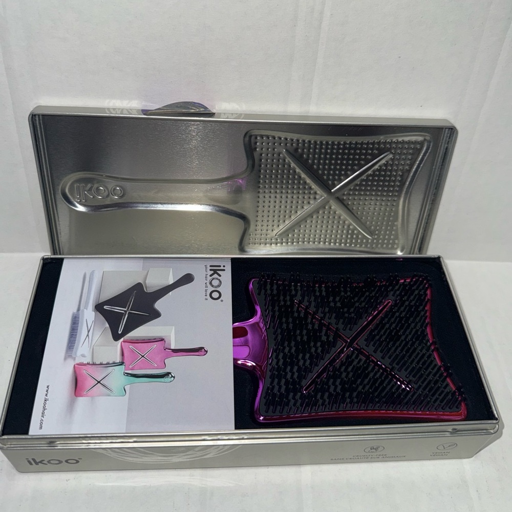 NEW ikoo Paddle x Pop Metallic Collection Hair Brush PINK Love Affair - Picture 6 of 13